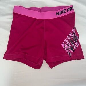 NIKE PRO SPANDEX SHORTS PINK SIZE LARGE